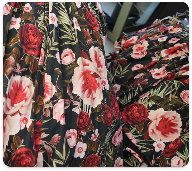 Close-up of floral print Esprit dresses