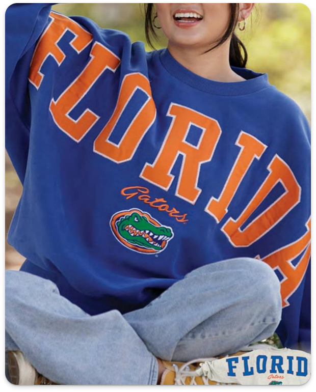 Casual wear sweater for university branding, in blue