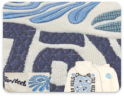 Embroidery Embellishment on personalised University wear